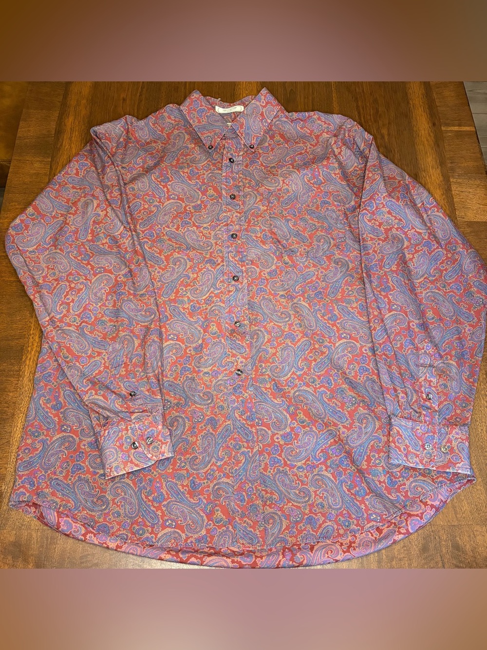 90s Britches Great Outdoors Mens XL Paisley Long Sleeve Button-Down Cotton Shirt